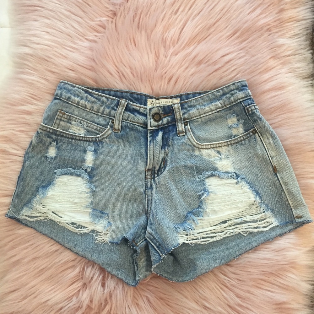 Angel Kiss Distressed Jean Shorts
